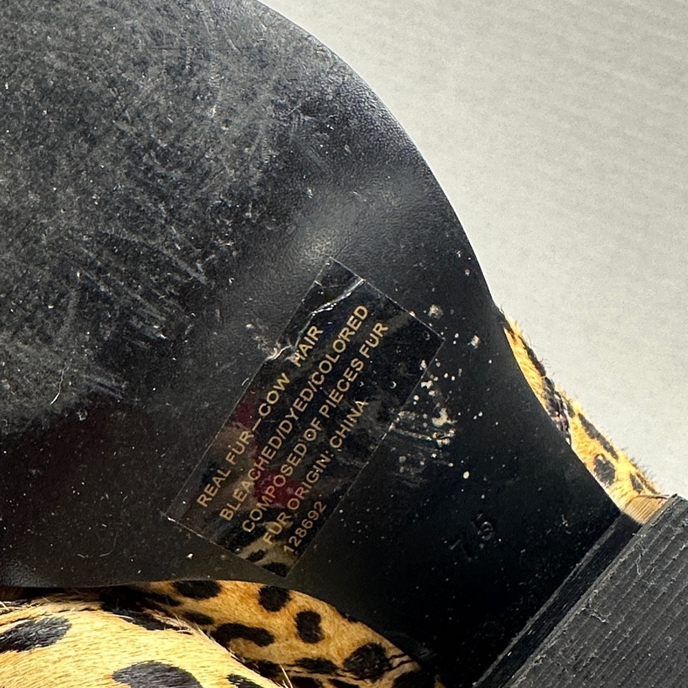 Steve Madden Patricia Heeled Ankle Boots Leopard Print Calf Hair Bootie Size 7.5 - Picture 7 of 11
